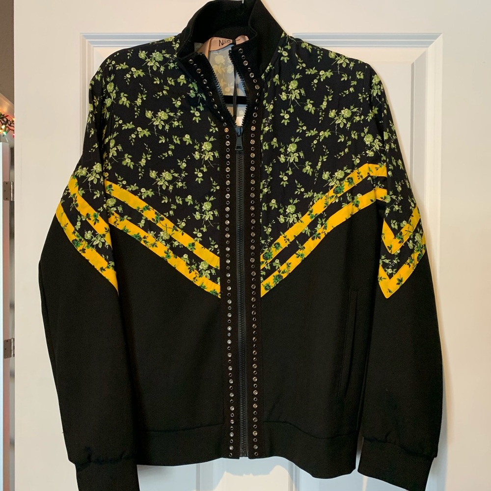 No. 21 Patterned Zip Up Long Sleeve